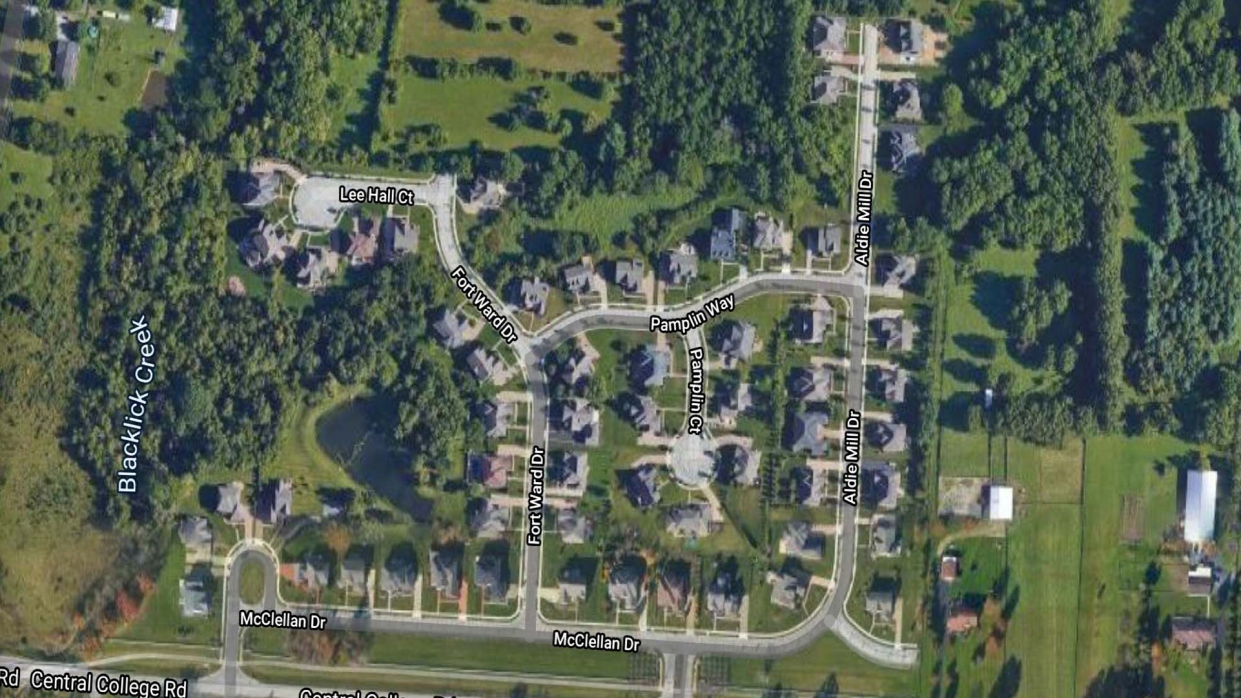 Tidewater neighborhood aerial view
